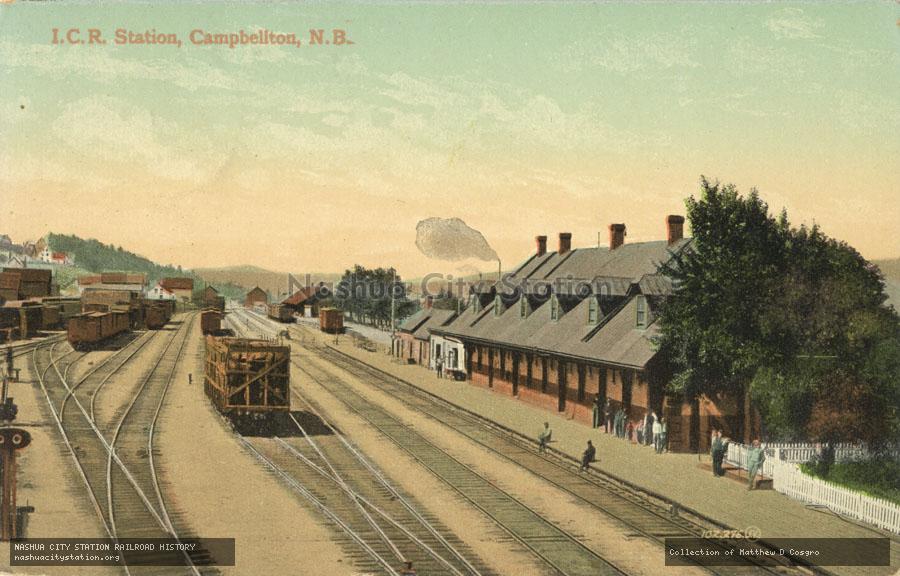 Postcard: Intercolonial Railway Station, Campbellton, New Brunswick